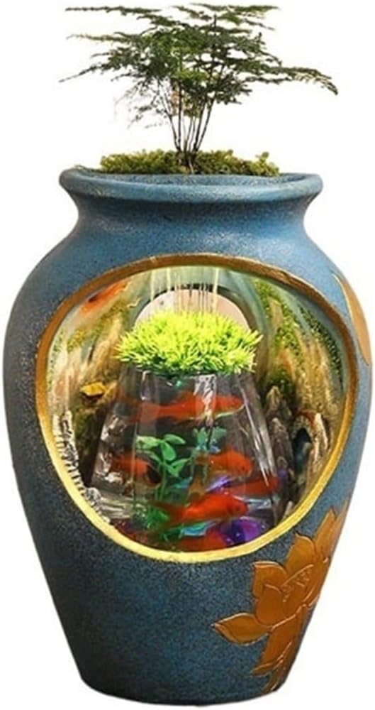 Tabletop Tabletop Fountain, Desktop Fish Tank Relaxing Ambiance for Home and Office Decor Decor