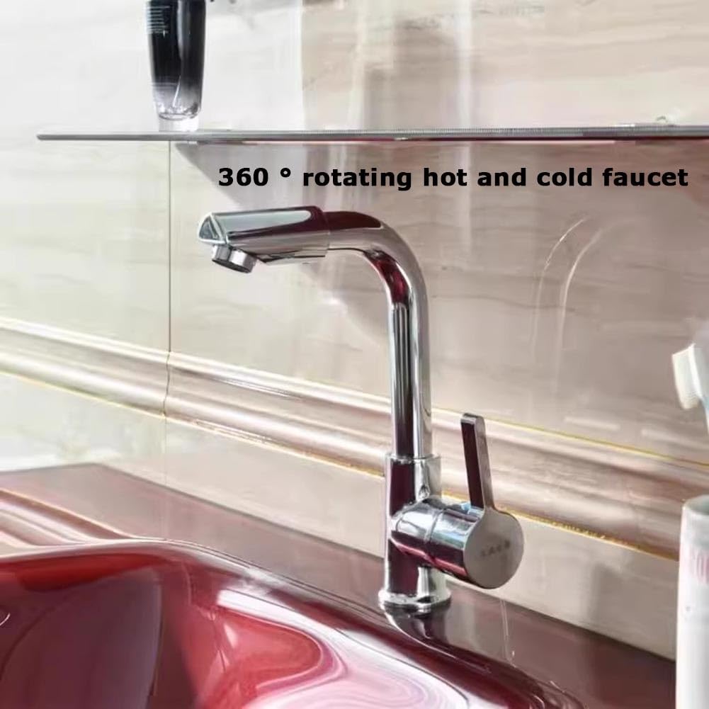 Modern Wall-Mounted Bathroom Vanity Set with Tempered Glass Sink Mirror Shelves - Space-Saving Floating Design for Stylish Bathrooms Efficient Nization,2186 Rosso 90X50Cm