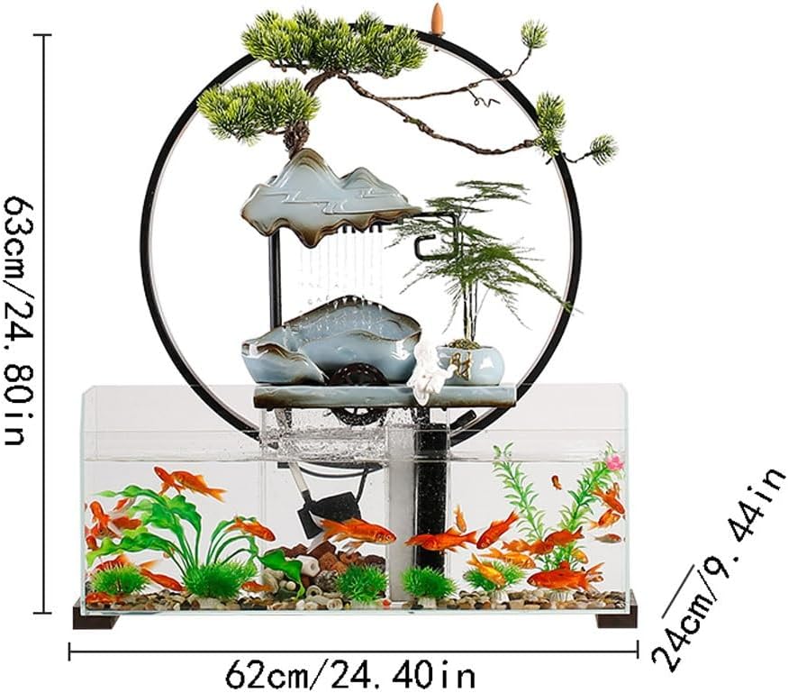 GUERNSEY Tabletop Fountain Tabletop Fountains Creative Water Fish Tank Ornaments Home Living Room Desktop Fountain Ornaments Decorative Circulating Water Fountain Indoor Fountain