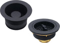 Westbrass CO2175-62 Combo Pack 3-1/2' Wing Nut Twist Style Large Kitchen Sink Basket Strainer and Waste Disposal Drain Flange with Stopper, Matte Black