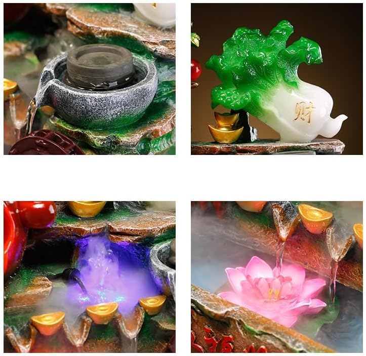 GUERNSEY Tabletop Fountain Tabletop Fountain Flowing Water Ornaments Flowing Water Cabbage Gourd Tabletop Fountain Indoor Fountain