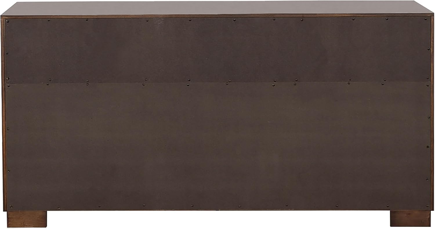 Coaster Home Furnishings Jessica Contemporary 6-Piece Bedroom Set Eastern King Size LED Panel Bed Frame 43-inch Headboard Cappuccino 200711KE-S6P