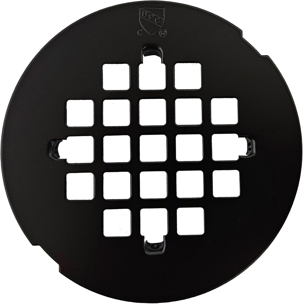 Westbrass D319-100-62 4-1/4' OD Casper Style Brass Snap-in Shower Strainer Grid Drain Cover, Matte Black (100-Pack)