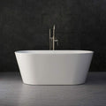 WOODBRIDGE 59' Acrylic Freestanding Bathtub Contemporary Soaking Tub with Brushed Nickel Overflow and Drain B0014B,White