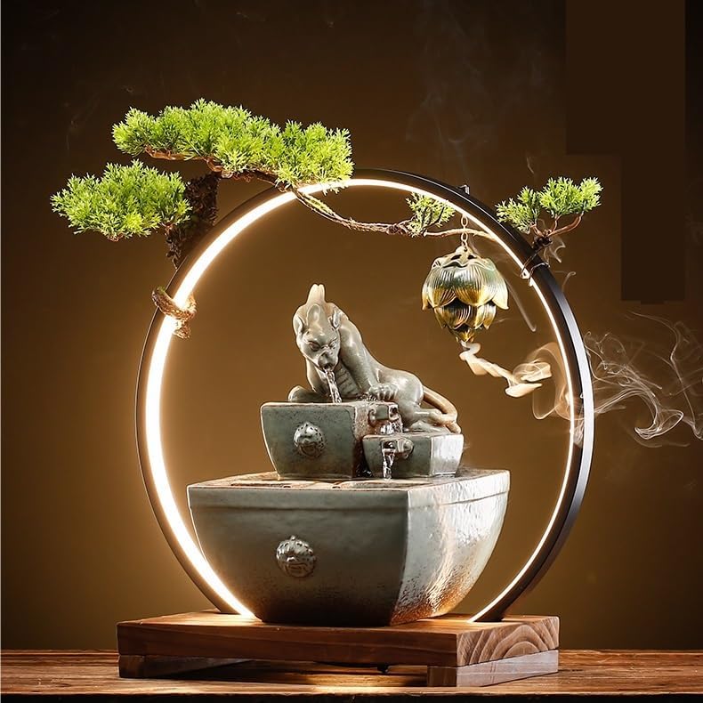 GUERNSEY Tabletop Fountain Tabletop Fountain Flowing Water Makes Money Circulating Water Ornaments Tea Room Company Office Front Desk Table Fountain Indoor Fountain