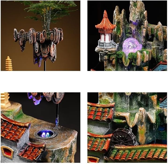 GUERNSEY Tabletop Fountain Tabletop Fountain Creative Flowing Water Wealth Ornaments Circulating Water Living Room Office Fountain Indoor Fountain