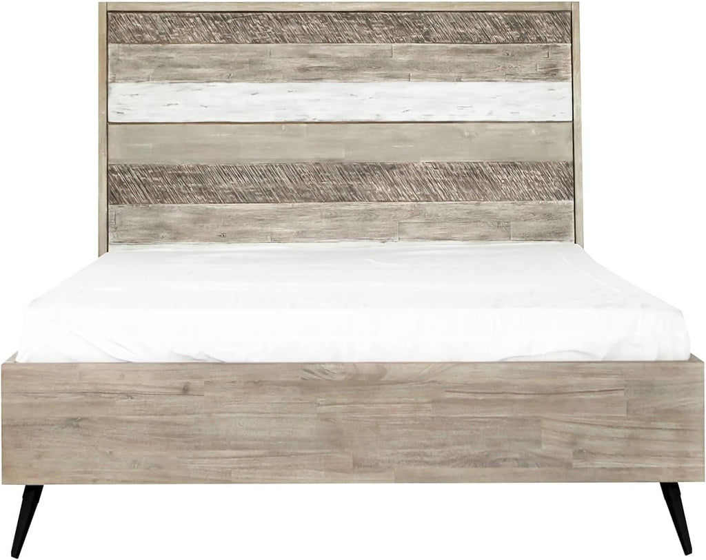 Armen Living Bridges Queen Platform Bed in Two Tone Acacia Wood