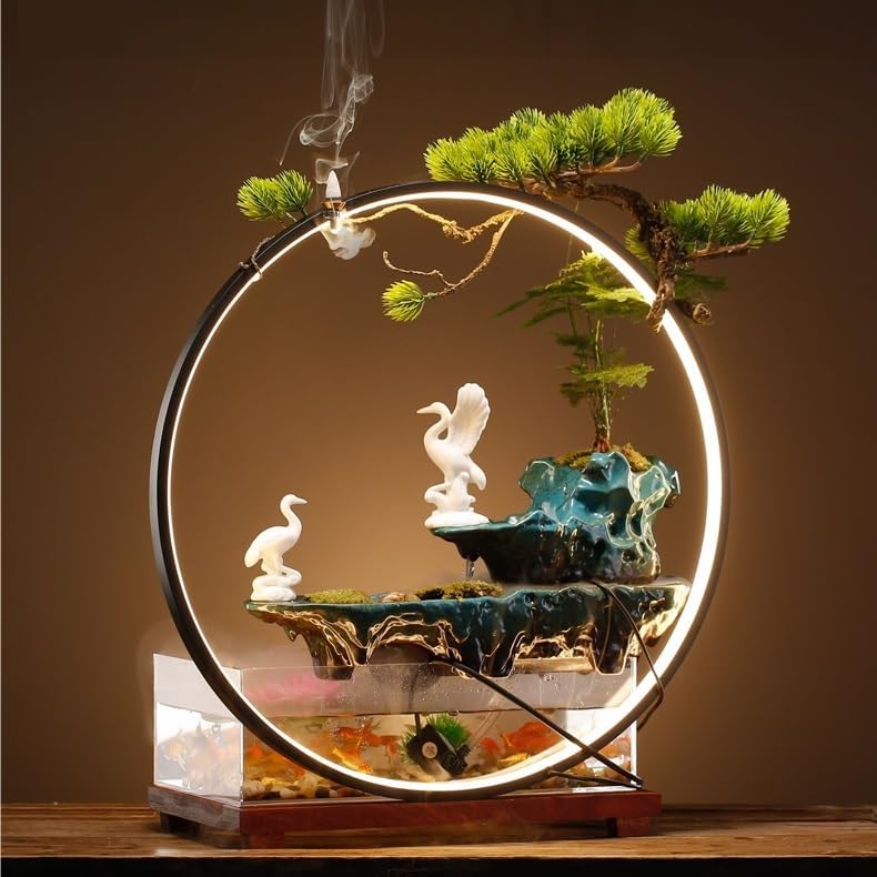 GUERNSEY Tabletop Fountain Tabletop Fountain Rockery Water Fountain Home Living Room Circulating Water Fountain Decoration Indoor Fountain