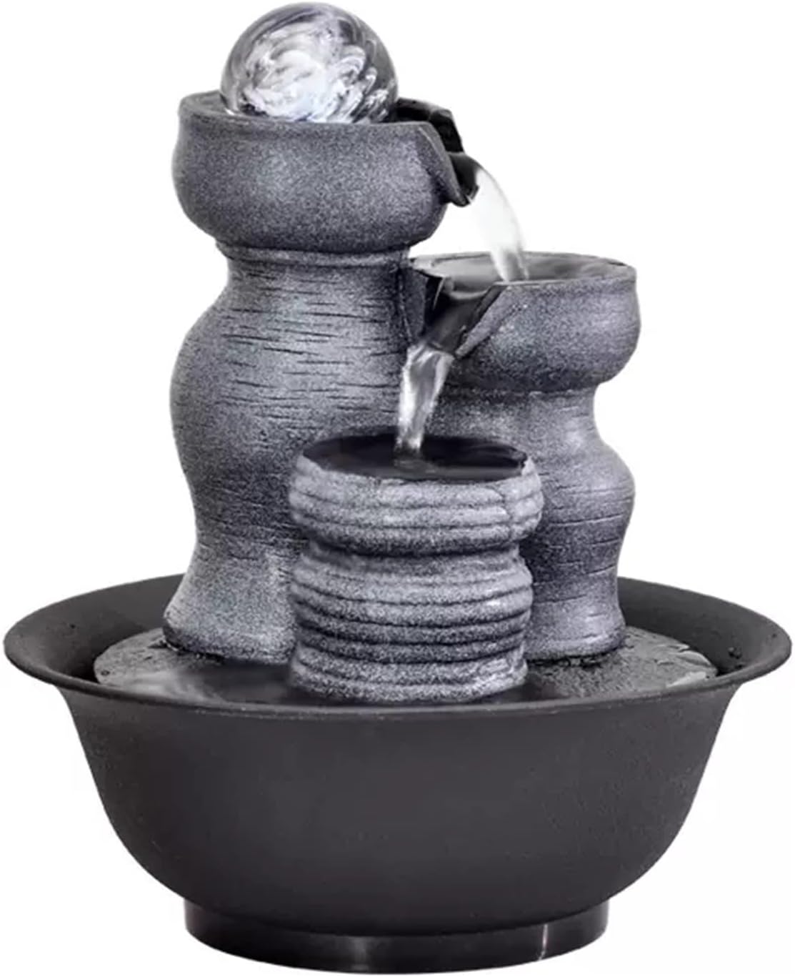 HIHELO Desktop Fountain Tabletop Fountain Tabletop Lucky Fountain Indoor Flowing Water Decorative Fountain Home Decorative Circulating Water Ornament Water Fountain Outdoor