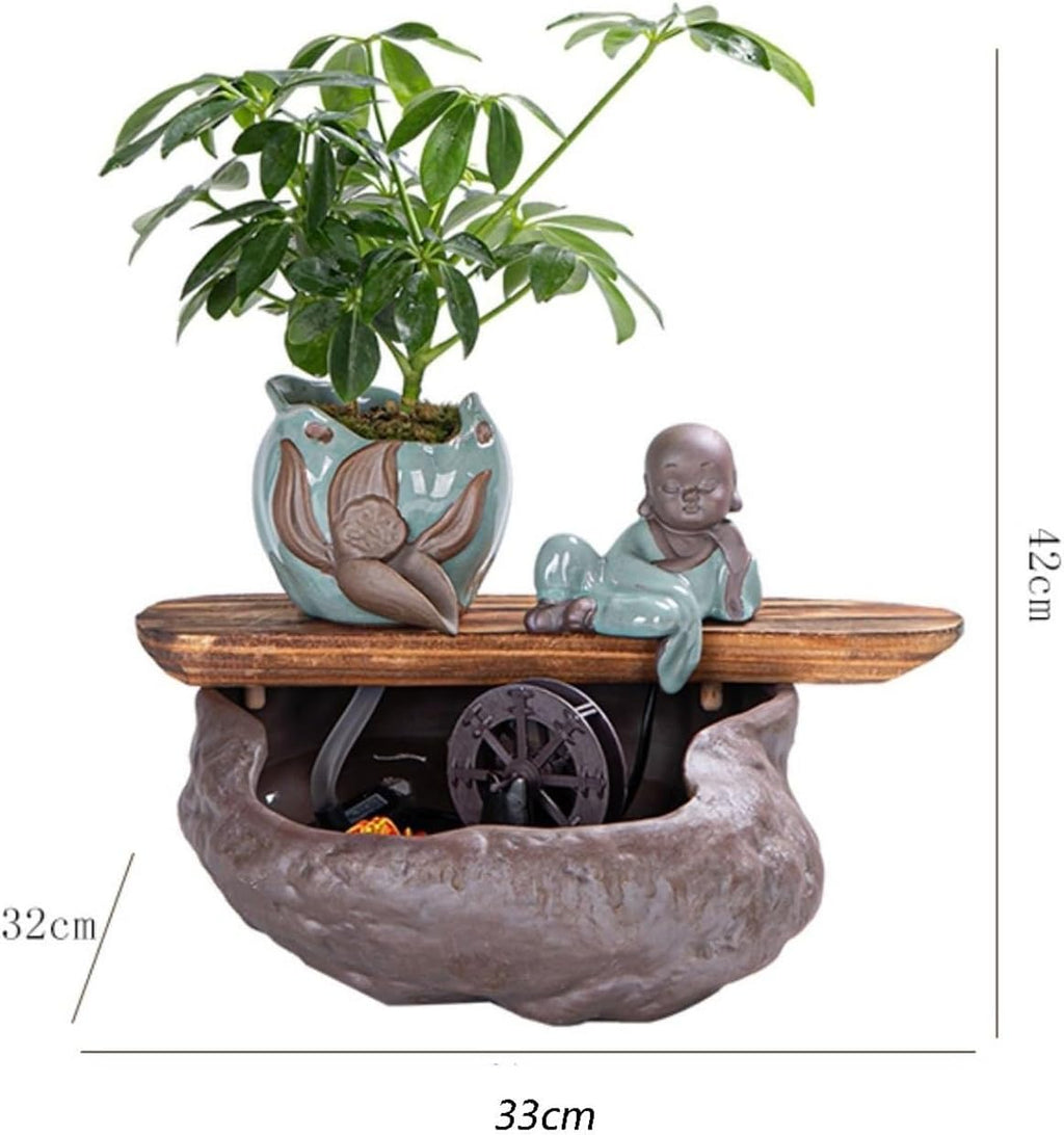 GLigeT Tabletop Fountain Water Ornaments Attract Wealth Home Office Desktop Fountain Small Fish Tank Decoration Business Housewarming Gift Water Fountain Decor