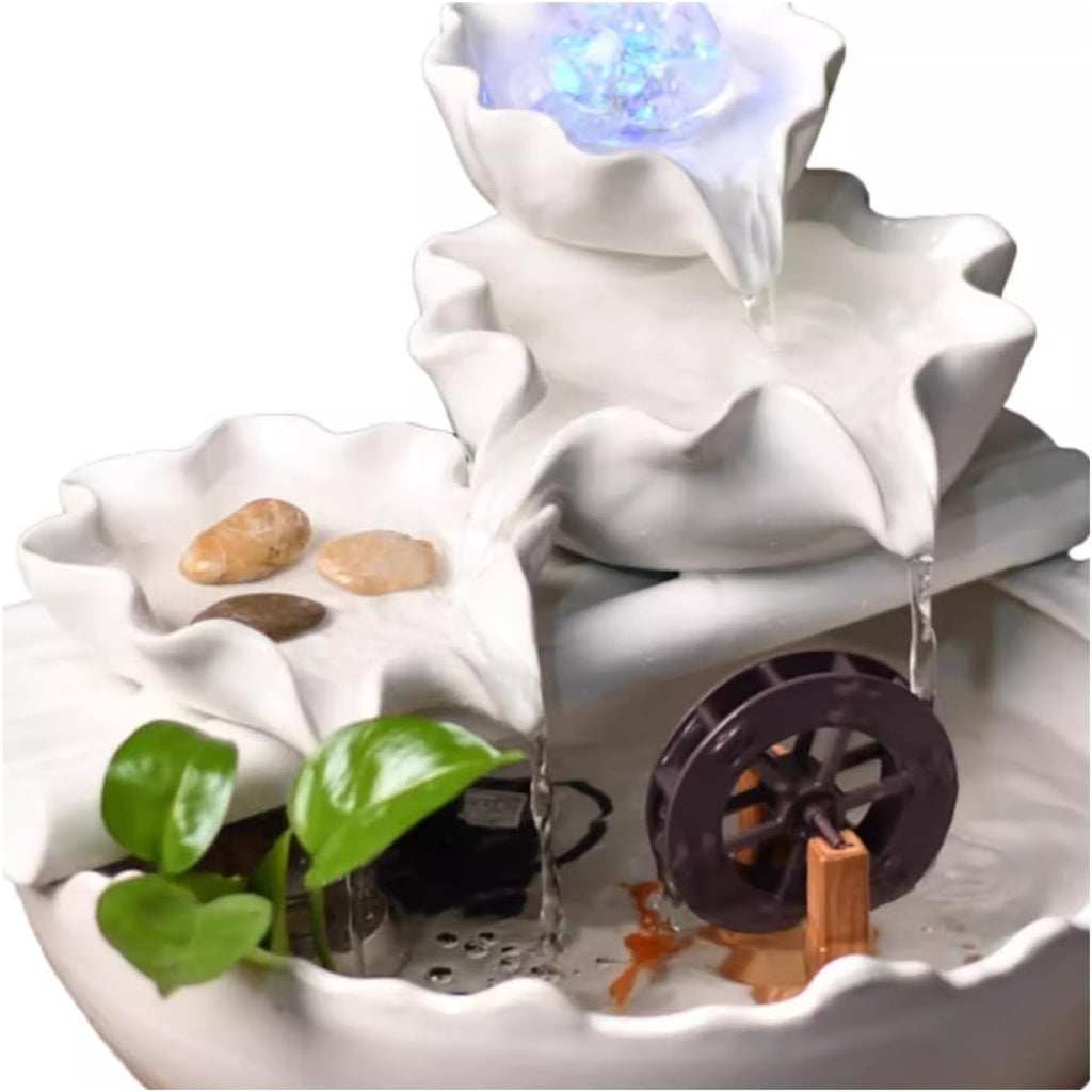 Tabletop Fountain Home Creative Wealth Attraction Decoration Desktop Crystal Beads Moisturizing Fountain Fish Tank Gift Ceramic Desktop Decoration Tabletop Water Fountain
