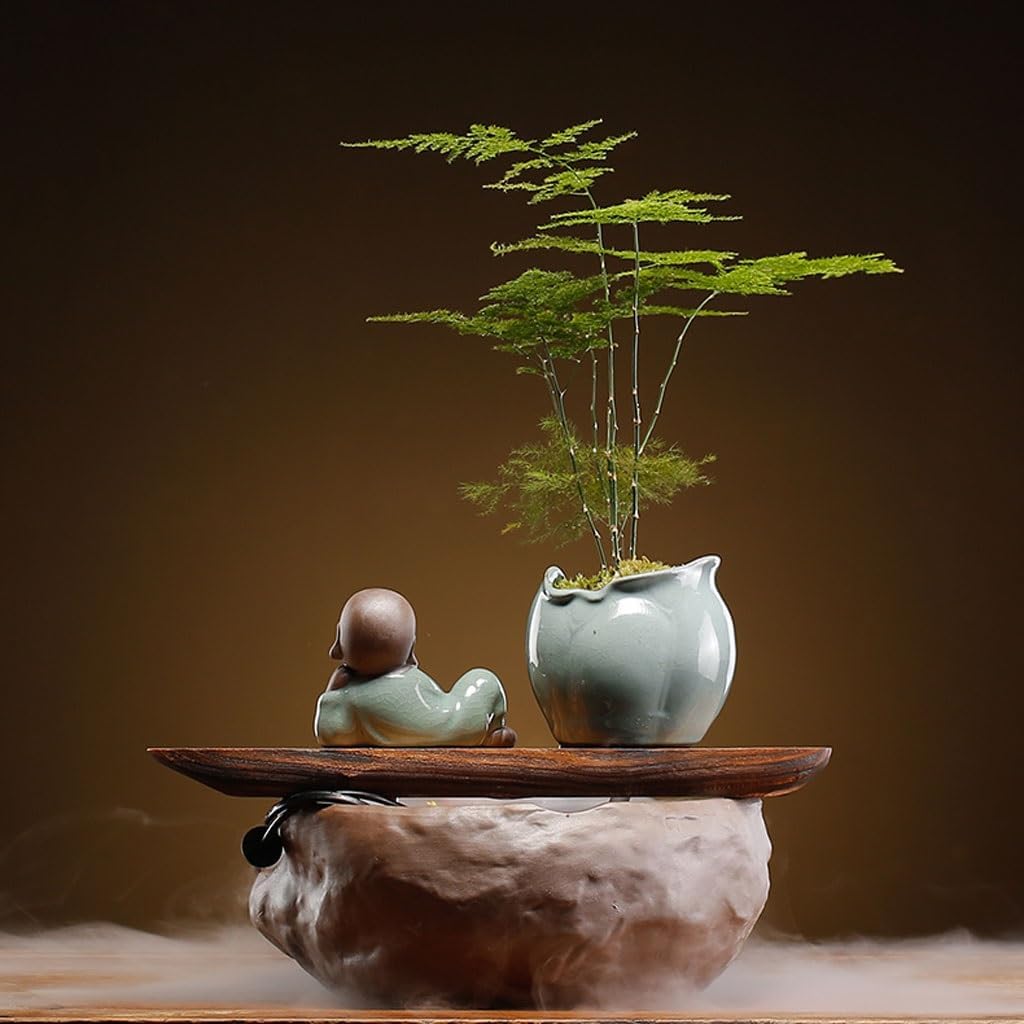 GUERNSEY Tabletop Fountain Chinese Creative Small Water Ornaments Tea Room Desktop Circulating Water Fountain Ornaments Indoor Decorative Fountain Indoor Waterfall Feature Indoor Fountain
