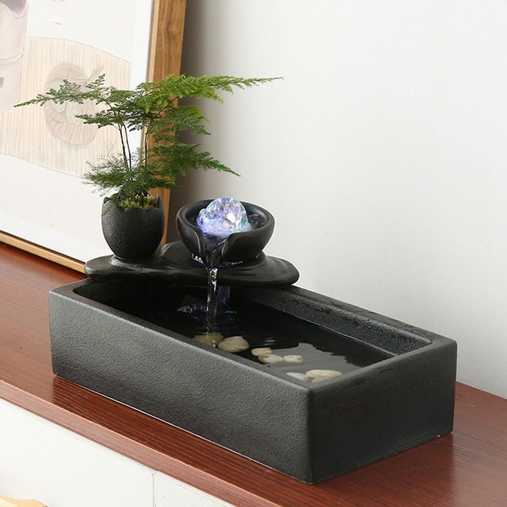 GUERNSEY Tabletop Fountain Circulating Water Office Desktop Decoration Coffee Table Fountain Small Ornaments Study Desk Fountain Indoor Fountain