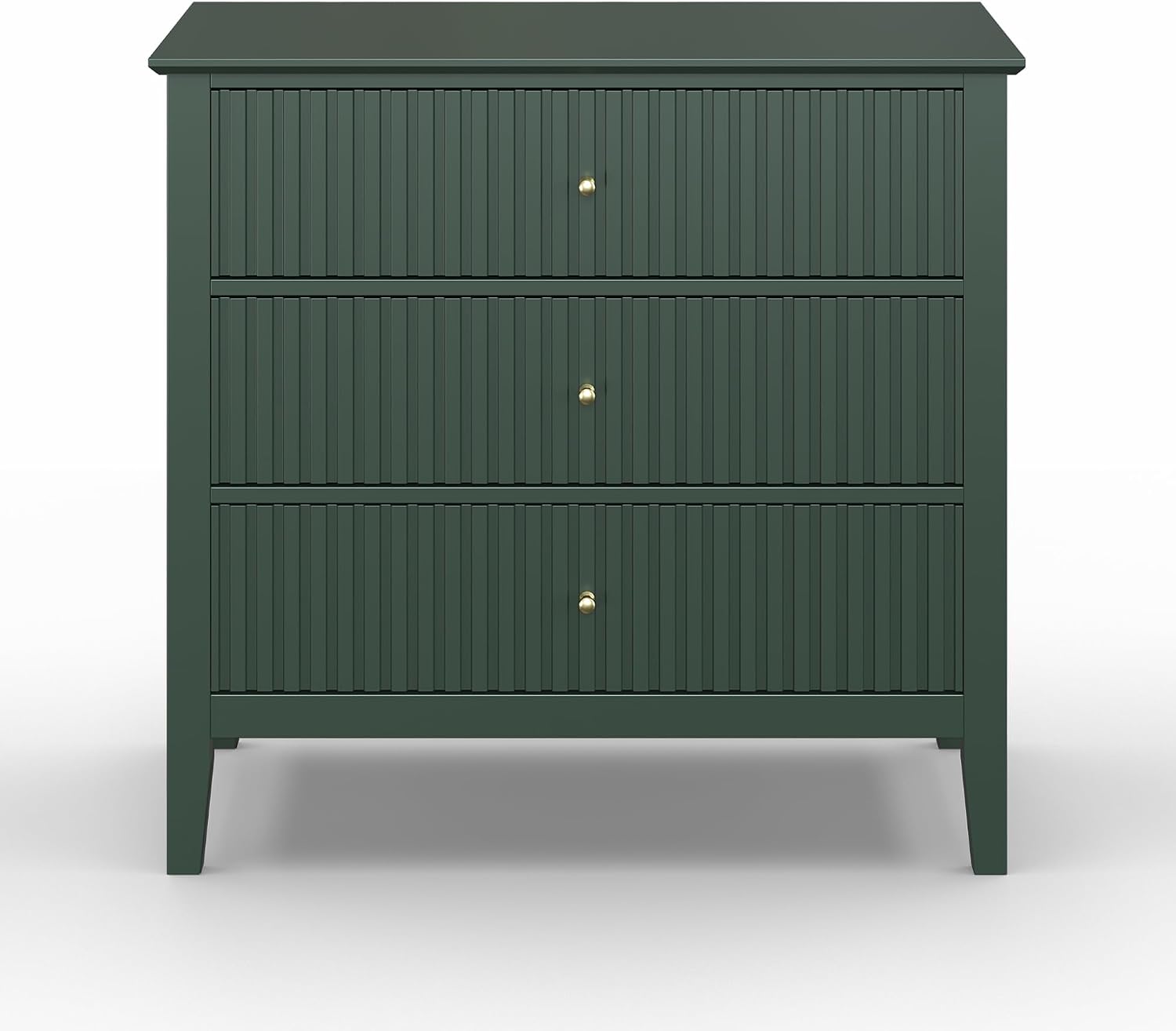 May in Color Large Green 3 Drawer Dresser, Painted 30 Inch Tall Wood Nightstand with Storage, Wide Modern Chest of Drawers with Ball Bearing Slide for Bedroom Hallway Living Room Entryway Office