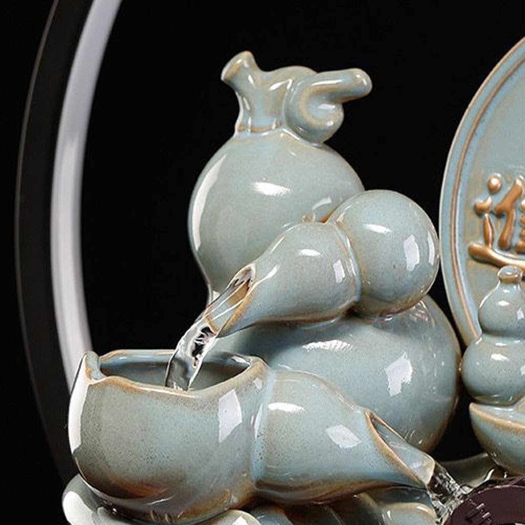 GUERNSEY Tabletop Fountain Chinese Style Home Study Desk Ornaments Tea Room Circulating Water Decoration Ornaments Office Desk Fountain Ornaments Indoor Waterfall Feature Indoor Fountain