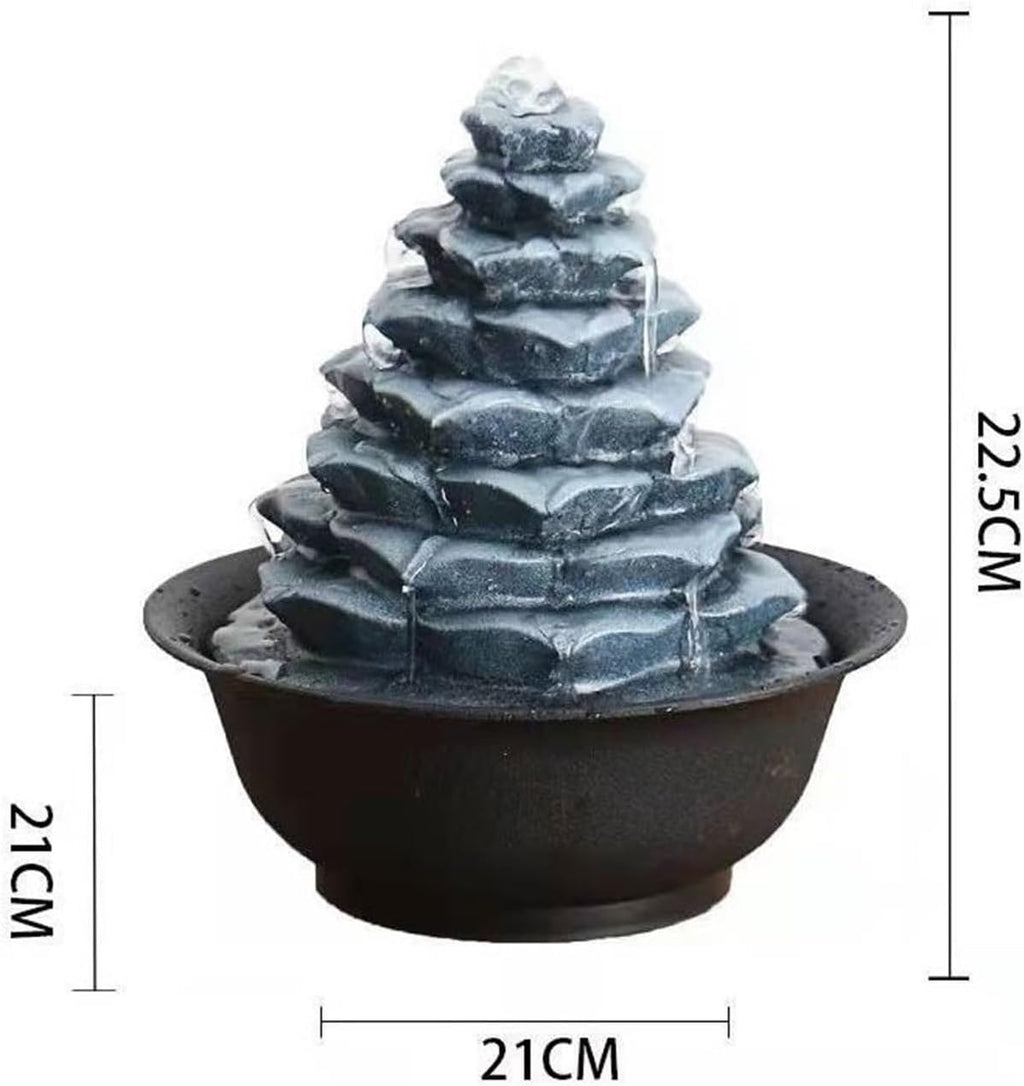 GLigeT Tabletop Fountain Circulating Water Landscape Desktop Wealth Attraction Tea Table Flowing Water Ornaments Office Light Luxury Opening Gift Giving Water Fountain Decor