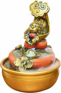 HIHELO Desktop Fountain Resin Tabletop Fountain Waterfall Decoration with LED Lights Portable Tabletop Decoration Zen Meditation Waterfall for Office Living Room Water Fountain Outdoor (Color : B)