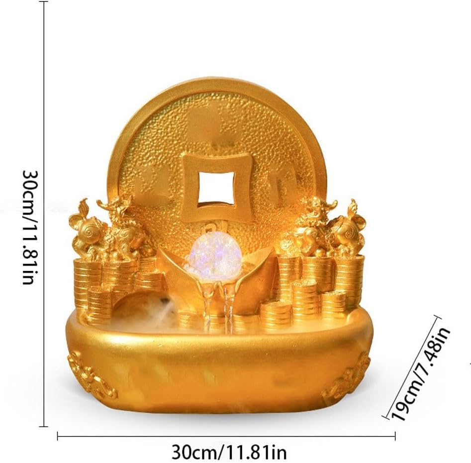 GUERNSEY Tabletop Fountain Flowing Water Ornaments Water Wheel Fountain Desktop Decoration Living Room Circulating Water Office Accessories Indoor Fountain