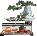 GUERNSEY Tabletop Fountain Tabletop Fountain Chinese Style Flowing Water Ornaments Landscape Fish Tank Living Room Small Fountain Waterfall Office Creative Decoration Indoor Fountain
