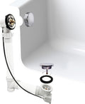 Westbrass A50P35BJ-26 1-1/2' Sch. 40 PVC 35' Cable Driven Bath Waste Kit with Ball Joint Head and Brass Trim Drain Kit, Polished Chrome