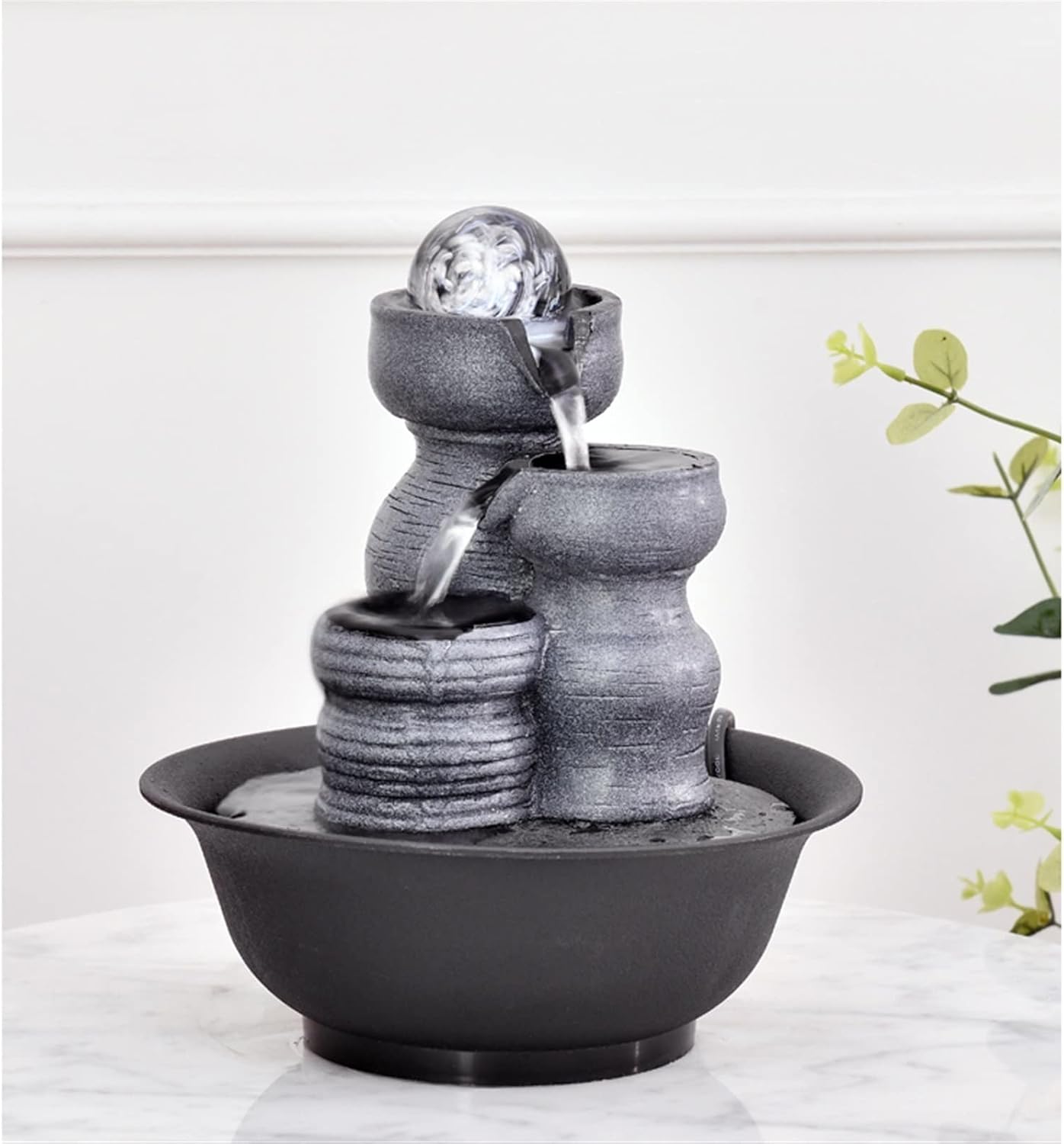 HIHELO Desktop Fountain Tabletop Fountain Tabletop Lucky Fountain Indoor Flowing Water Decorative Fountain Home Decorative Circulating Water Ornament Water Fountain Outdoor