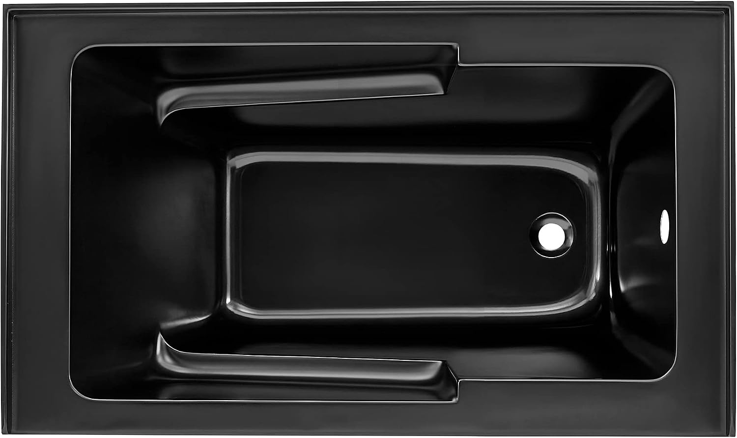 Voltaire 54' x 30' Right-Hand Drain Alcove Bathtub with Apron in Matte Black
