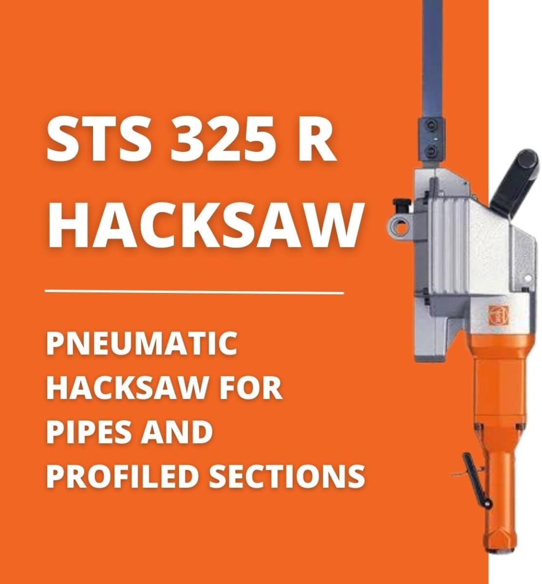 Fein STS 325 R Pneumatic Hacksaw - Heavy-Duty Air-Powered Saw for Cutting Pipes and Profiles, 3-1/8' to 24' Pipe Clamping, 45° Mitre Cuts, 87 PSI, 1,100 W - 75340813000