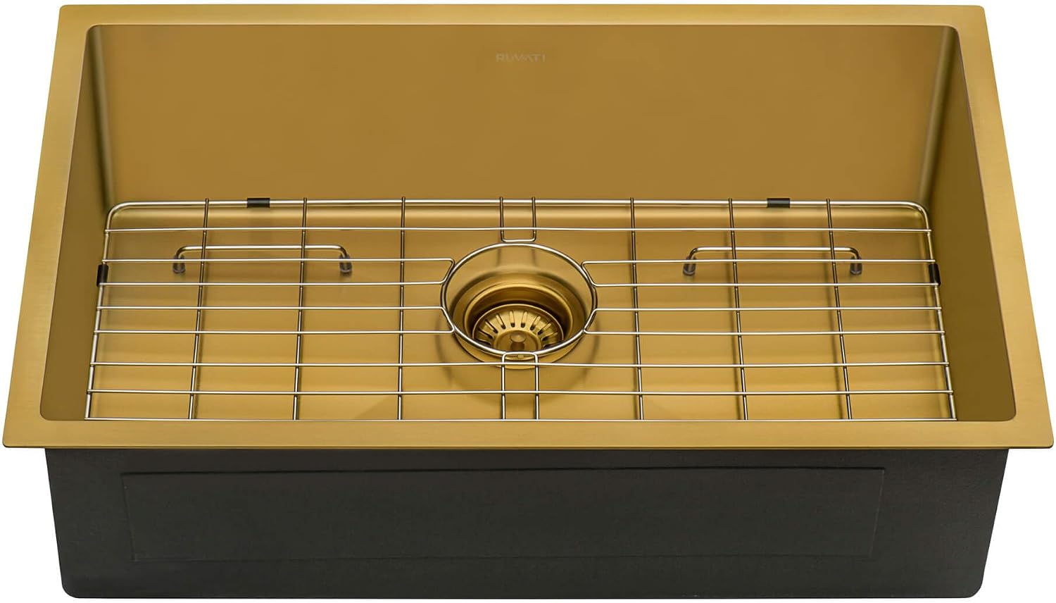 Ruvati 27-inch Undermount Satin Brass Matte Gold Stainless Steel Kitchen Sink 16 Gauge Single Bowl - RVH6127GG