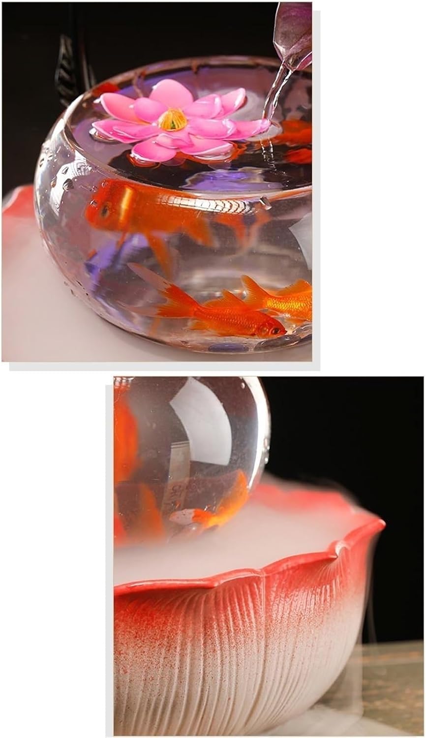 Tabletop Indoor Tabletop Fountains, Luxury-Style Fish Tank Water Ornament Home Office Desktop Decorations Decor