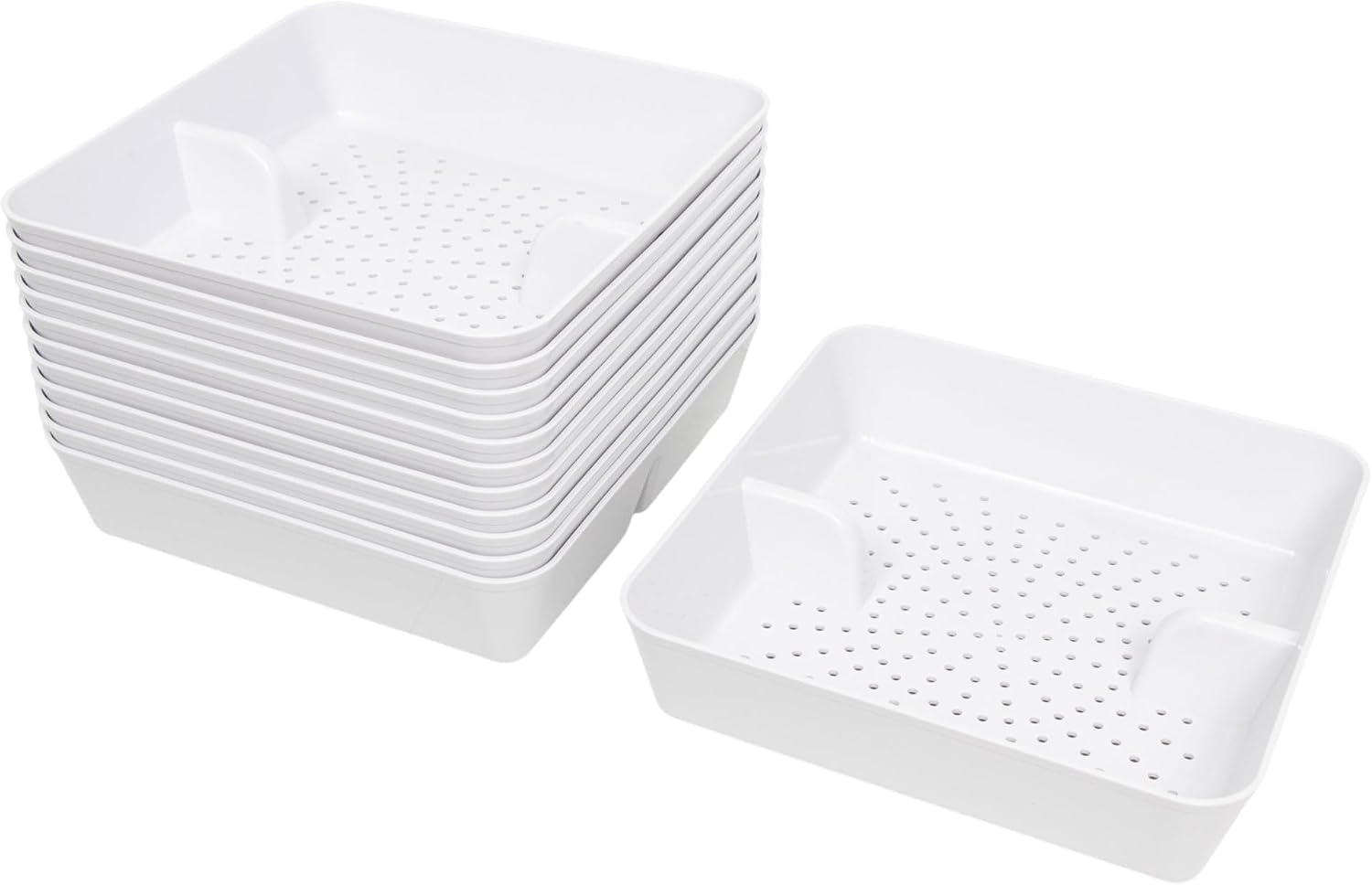 GSW 12 Pcs FS-PB ABS Plastic Floor Sink Drain Strainer Drop-in Basket, Catch Food Particles for Restaurants/Bar/Buffet, Fits in 8-1/2' Floor Sink Holes