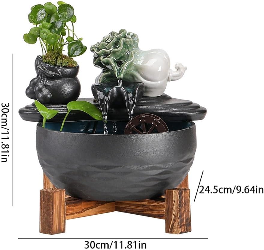GUERNSEY Tabletop Fountain Living Room Water Ornaments Circulation Fish Tank Fountain Office Desktop Study Coffee Table Desktop Fountain Indoor Fountain