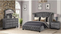 Sophia Queen 4 Pc Tufted Upholstery Bedroom Set Made with Wood in Gray