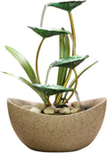 HIHELO Desktop Fountain Table Fountain Table Top 4 Tiers Indoor Green Iron Lotus Leaf Relaxing Fountain Waterfall Office Home Decoration Water Fountain Outdoor
