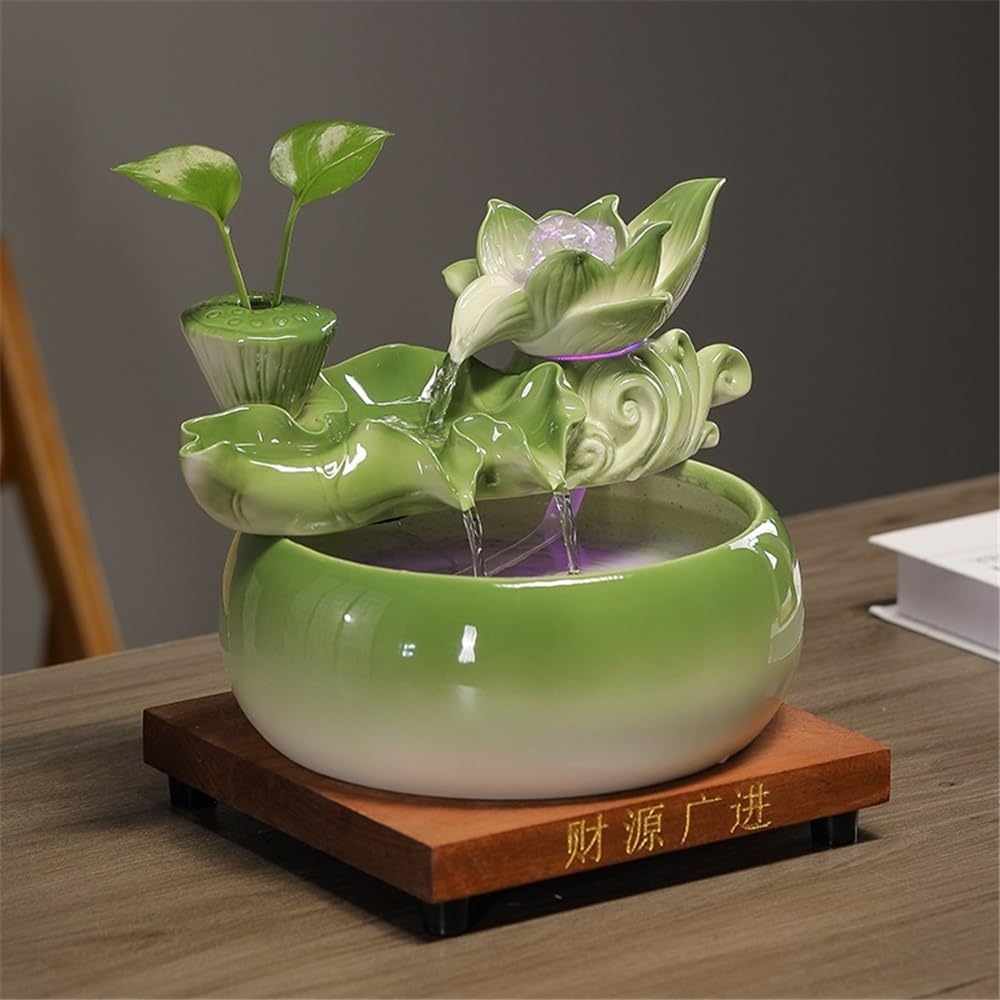Tabletop Ceramic Fish Tank Tabletop Fountain with Feng Shui Ball for Indoor and Home Decoration Decor