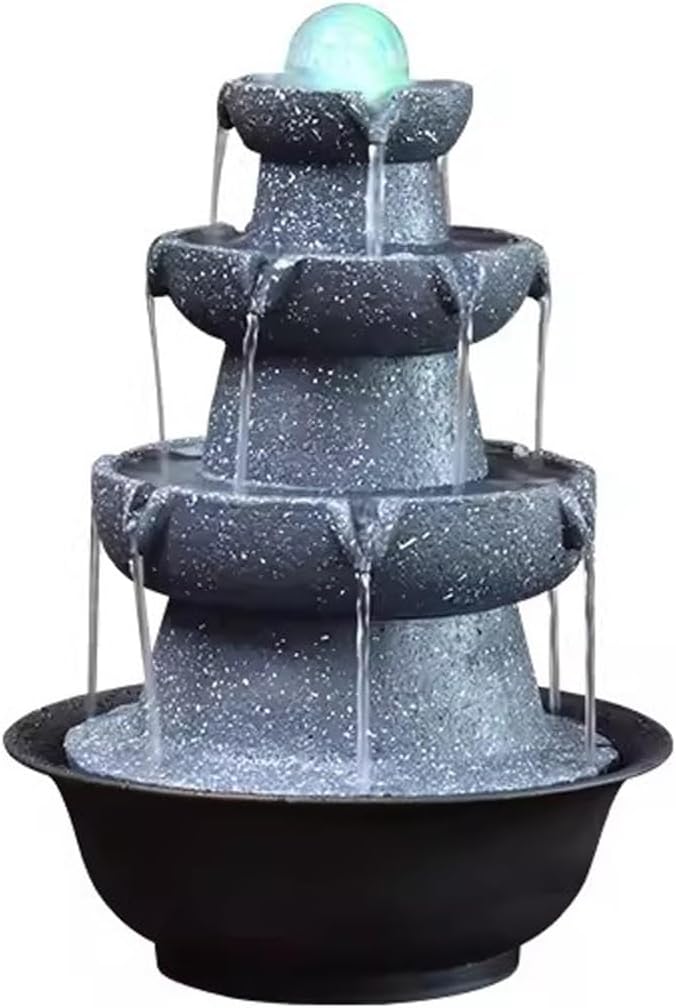 GLigeT Tabletop Fountain Table De Table Flow Water Balancel Table Fontaine Salon Humidificateur Plancher Ornement Lumière Tournant Water Ball Ornement Water Fountain Decor(Medium)