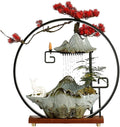 GUERNSEY Tabletop Fountain Creative Ceramic Water Ornaments Office Desktop Rockery Fountain Ornaments Indoor Desktop Decorations Indoor Waterfall Feature Indoor Fountain
