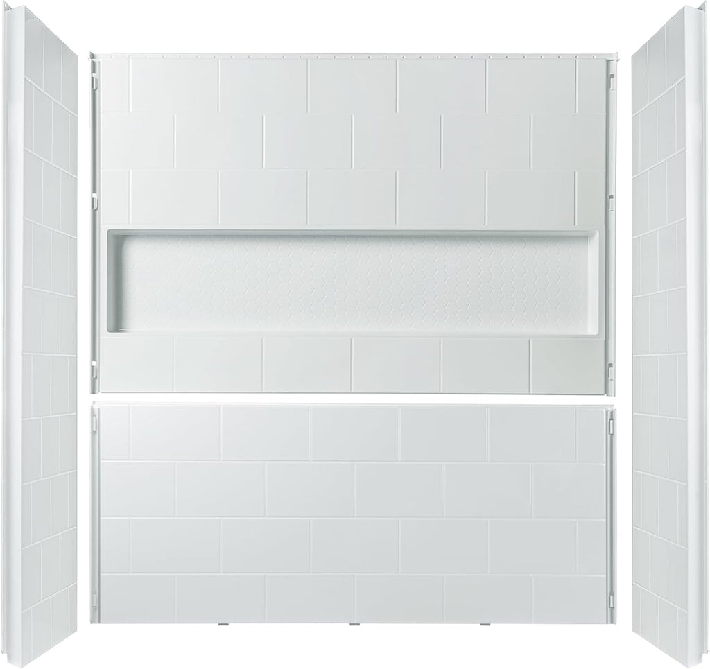 WOODBRIDGE 60' x 32' Four-Piece Direct-to-Stud Alcove Tub Surround Wall Panel Kit in White