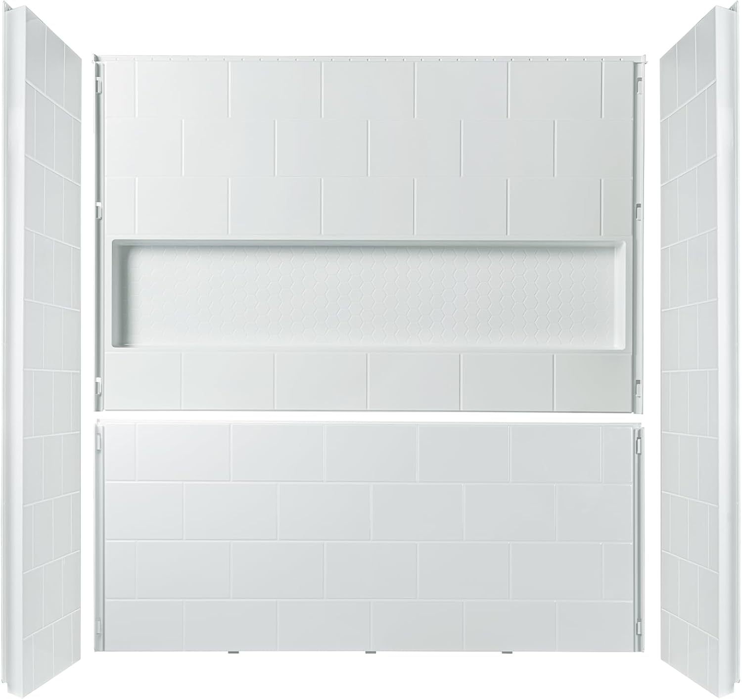 WOODBRIDGE 60' x 32' Four-Piece Direct-to-Stud Alcove Tub Surround Wall Panel Kit in White