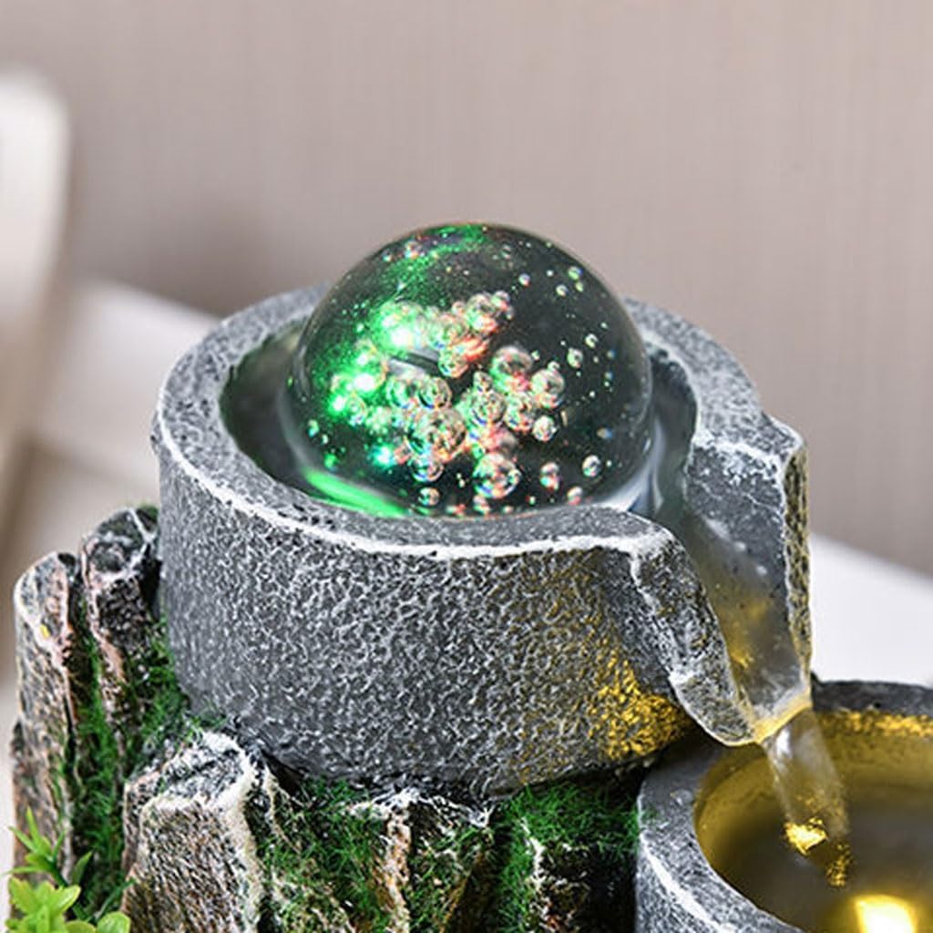 GUERNSEY Tabletop Fountain Water Wheel Water Fountain Decorative Ornaments Desktop Living Room Circulating Water Study Desktop Fountain Indoor Fountain