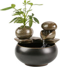GUERNSEY Tabletop Fountain Tabletop Fountains Simple Ceramic Water Ornaments Chinese Tea Room Tea Table Circulating Water Fountain Ornaments Study Decorations Indoor Fountain