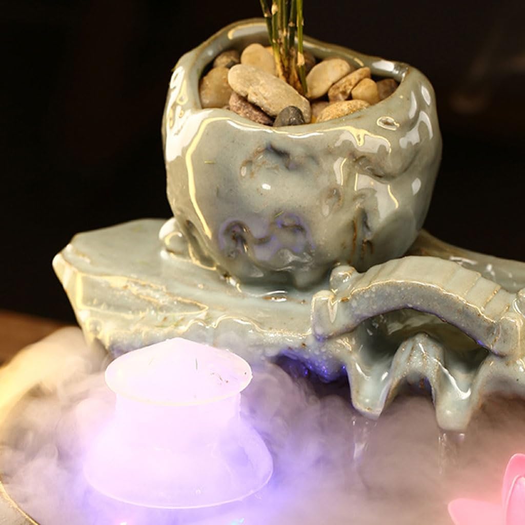 GUERNSEY Tabletop Fountain Small Home Desktop Fountain Water Ornaments Living Room Circulating Water Office Desktop Decorations Indoor Fountain