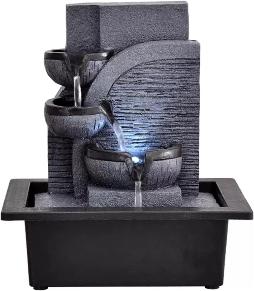 Indoor Water Fountain Tabletop Fountains Simple Office Circulating Water Ornaments Desktop Decoration Lucky Fountain Landscape Living Room Fortune Feng Shui Wheel Ball Meditation Fountain