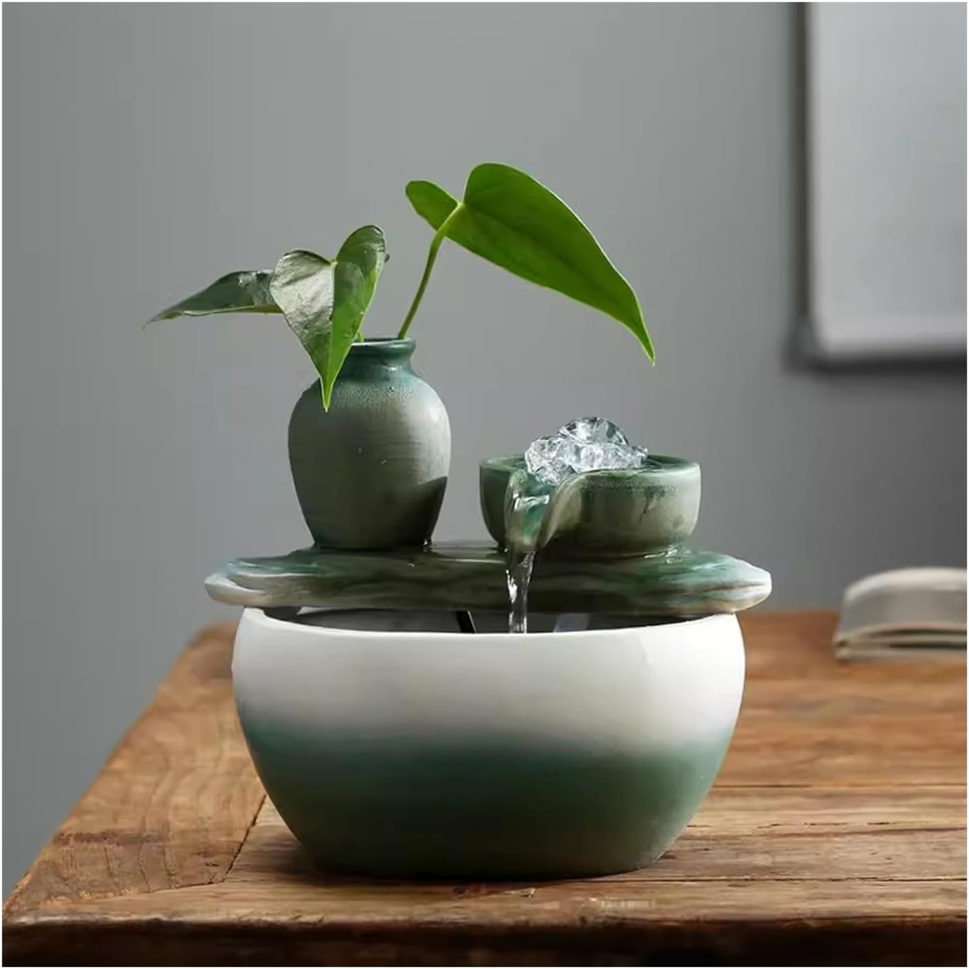 Desktop Fountain Small Water Dispenser, Fountain Decoration, Living Room Circulation, Office Desktop Humidifier Decoration Tabletop Fountain