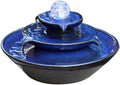 HIHELO Tabletop Fountain Creative Fountain Flowing Water Desktop Decoration Living Room Ceramics Home Office Feng Shui Wheel Ball Decorations Indoor Fountain (Color : Brass)