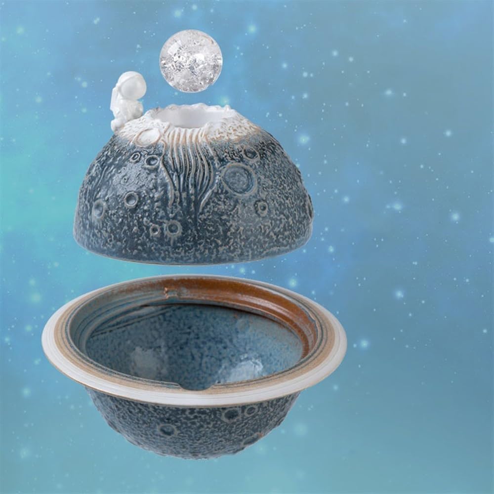 GLigeT Tabletop Fountain Streaming Water Ornaments Office Fortune Feng Shui Decorative Creative Light Luxury Cycle Humidification Round Fountains Water Fountain Decor