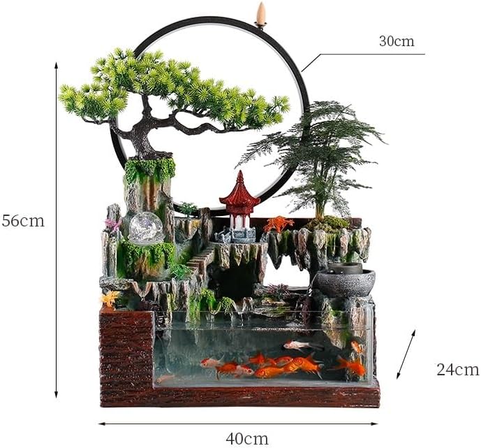 GUERNSEY Tabletop Fountain Tabletop Fountain Creative Living Room Water Fountain Humidifier Fish Tank Landscape Decoration Landscaping Office Desktop Decoration Indoor Fountain