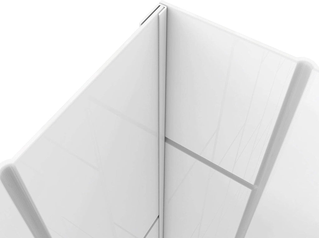 DreamLine Infinity-Z 32 inch D x 60 inch W x 78 3/4 inch H Semi-Frameless Sliding Shower Door in Brushed Nickel and Clear Glass, Right Drain Shower Base, and Wall Kit in White