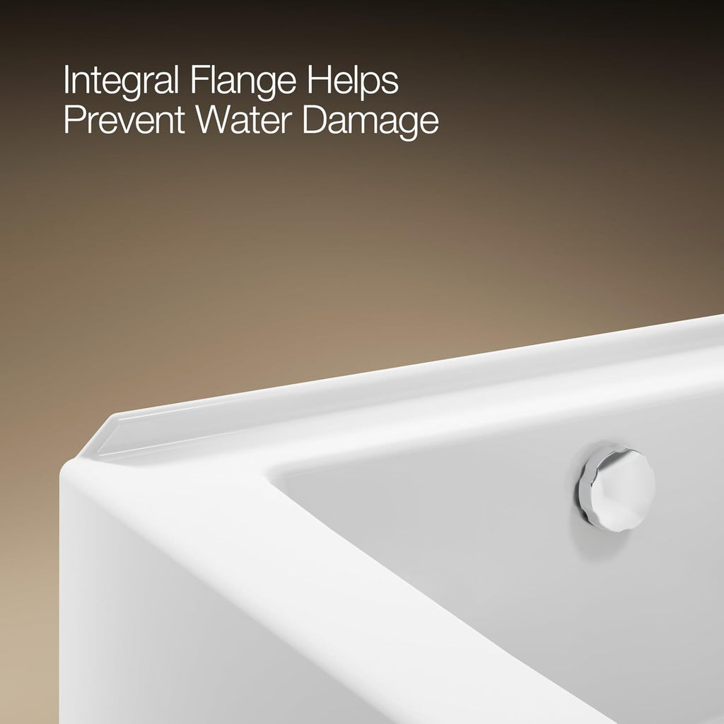 Kohler K-26107-LA-0 Entity 60' x 36' Alcove Bath, Left Drain, White