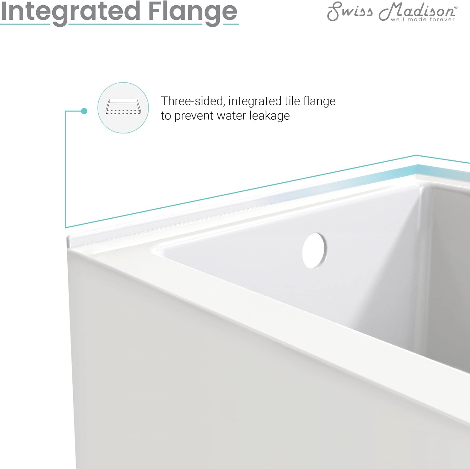Voltaire 54 x 30 Skirted Right Drain Soaking Alcove Bathtub in Glossy White