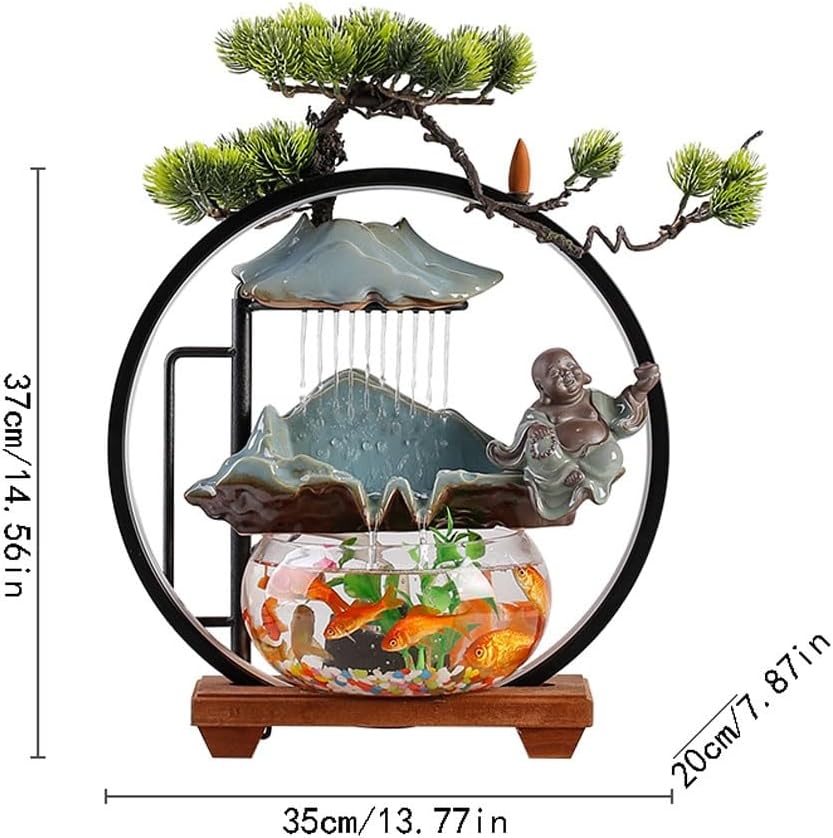 GUERNSEY Tabletop Fountain Creative Living Room Circulating Water Fountain Ornaments Indoor Water Ornaments Office Desktop Fish Tank Ornaments Indoor Fountain